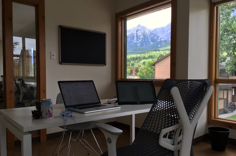 Coworking in Canmore, Alberta at Fusebox Coworking Studio.